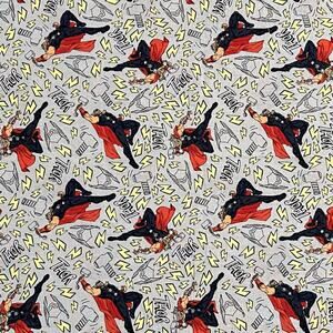 1.19 Yd Marvel Thor Gray Lighting Bolt Doodle Print Camelot Cotton Craft Fabrics